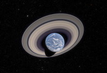 Earth with planetary rings